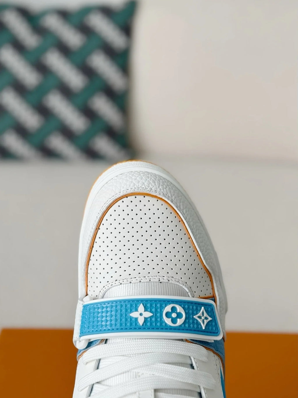 Louis Vuitton LV Trainer Blue Velcro Strap Sneaker