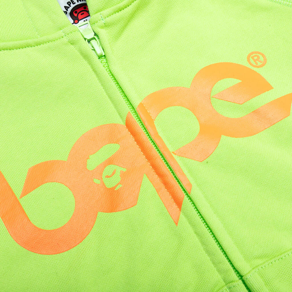 Kids Bape Relaxed Fit Pigment Dye Zip Hoodie Green
