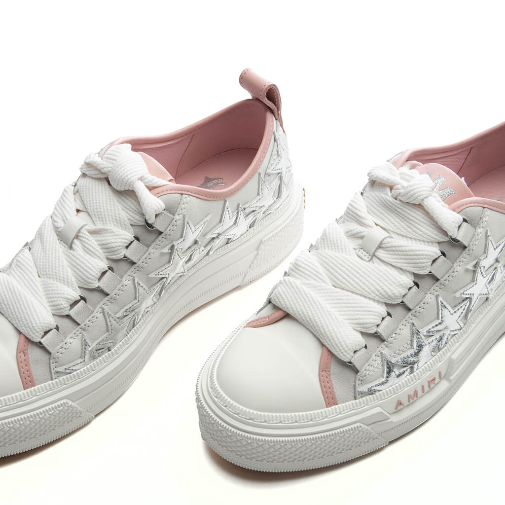 Womens Metallic Stars Court Low Pink