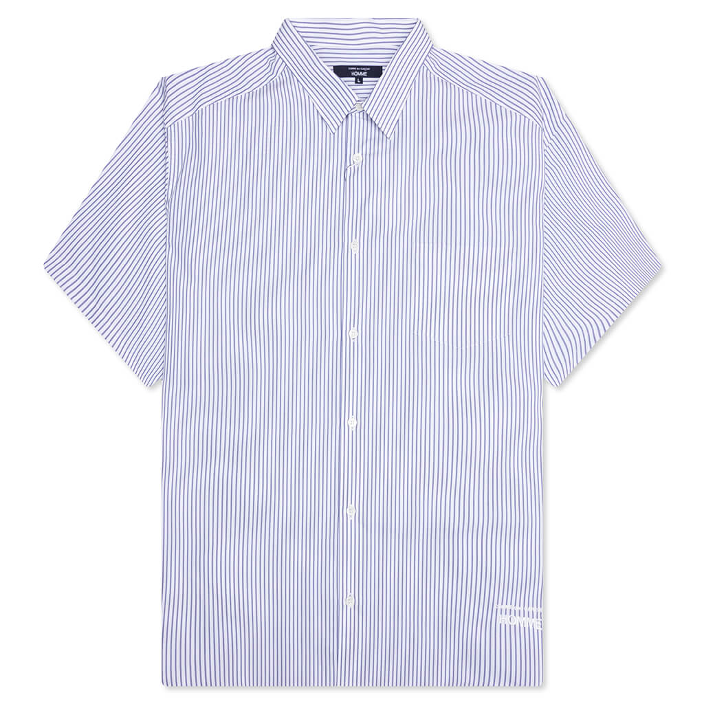 Short Sleeve Logo Shirt Blue White