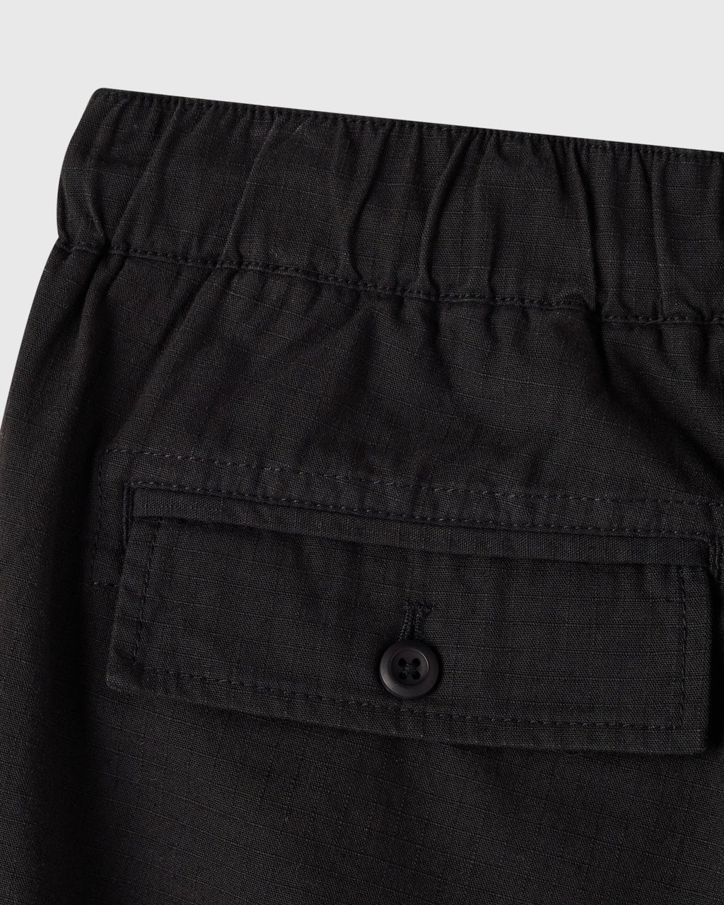 Linen Ripstop Cargo Short Black