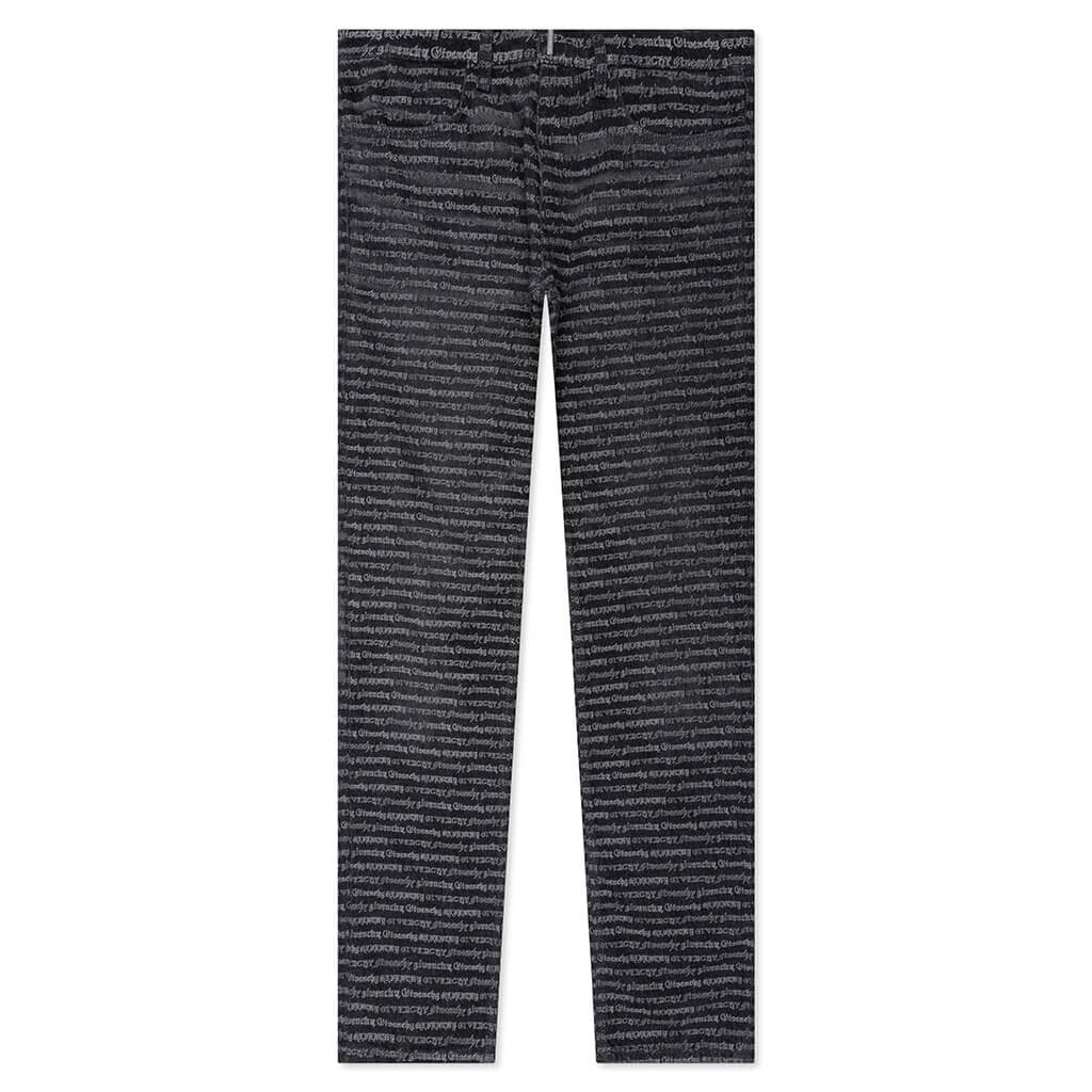 Skinny Fit Trousers w All Over Dark Grey