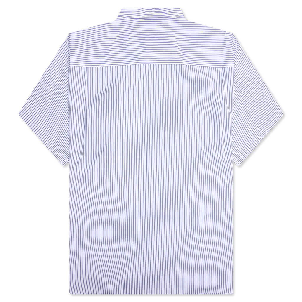 Short Sleeve Logo Shirt Blue White