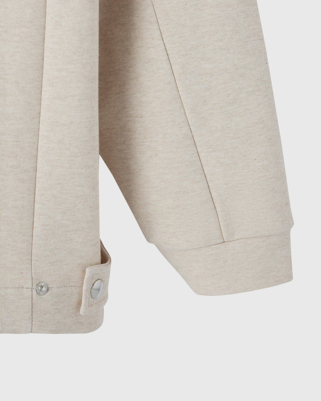 Double Knit Script Overshirt Heather Oatmeal