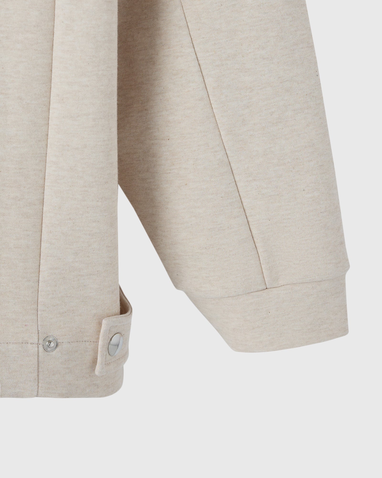 Double Knit Script Overshirt Heather Oatmeal