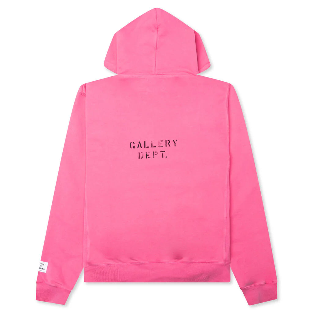Dept Logo Hoodie Fluorescent Pink