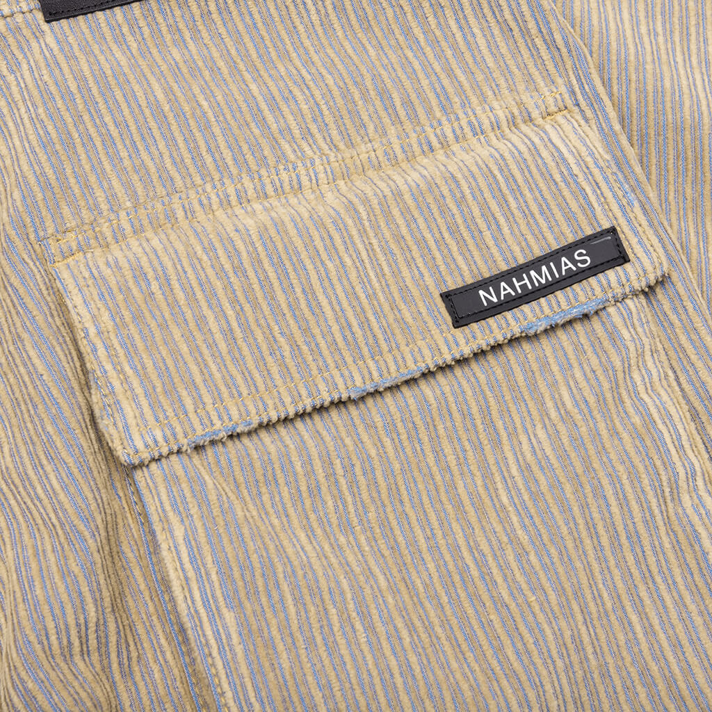 Corduroy Logo Cargo Pants Beige Wash
