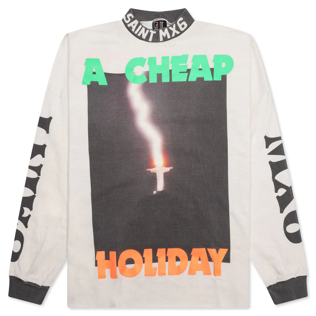 A Cheap Holiday L S Tee White