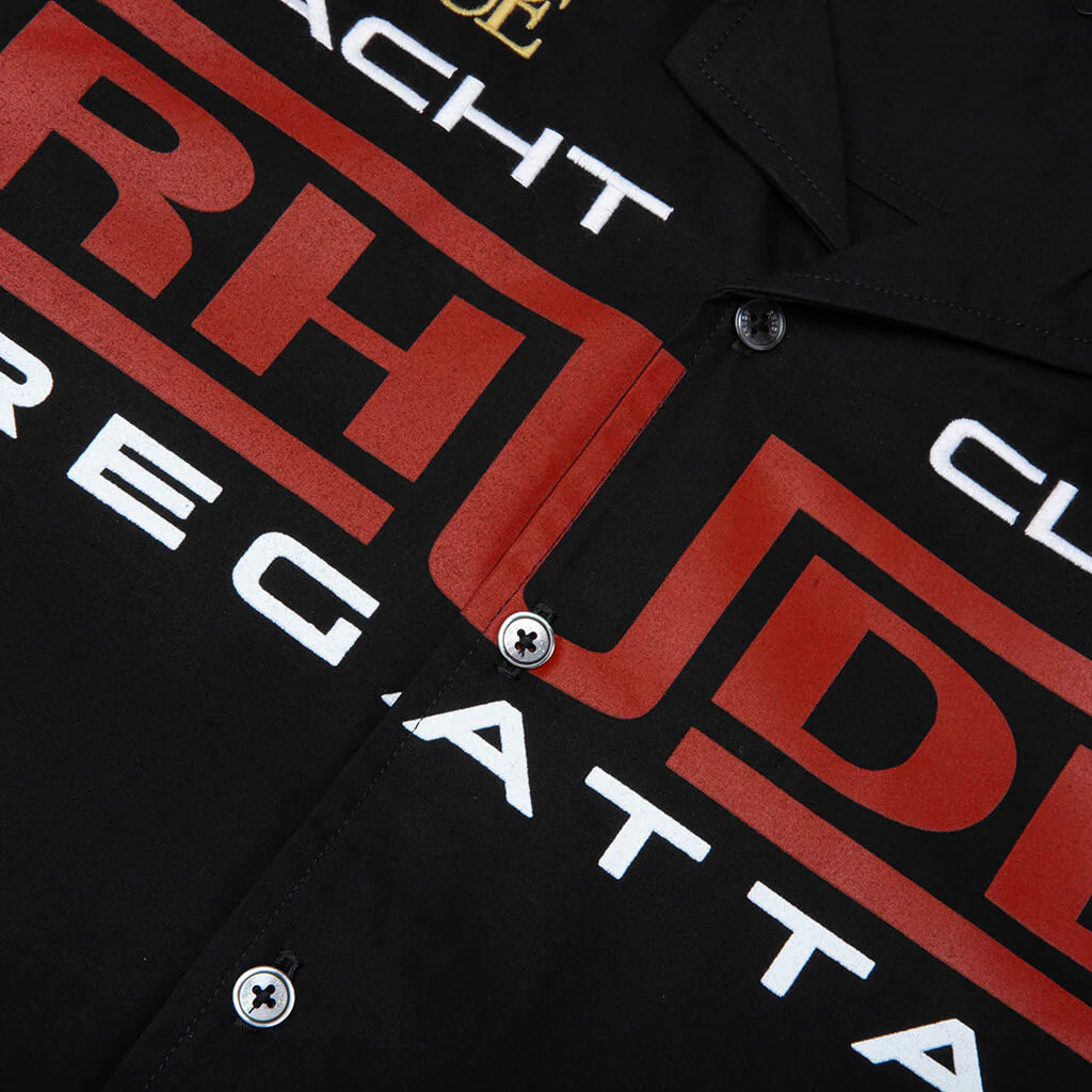 Rhude Regatta Club Shirt Black White Yellow Red
