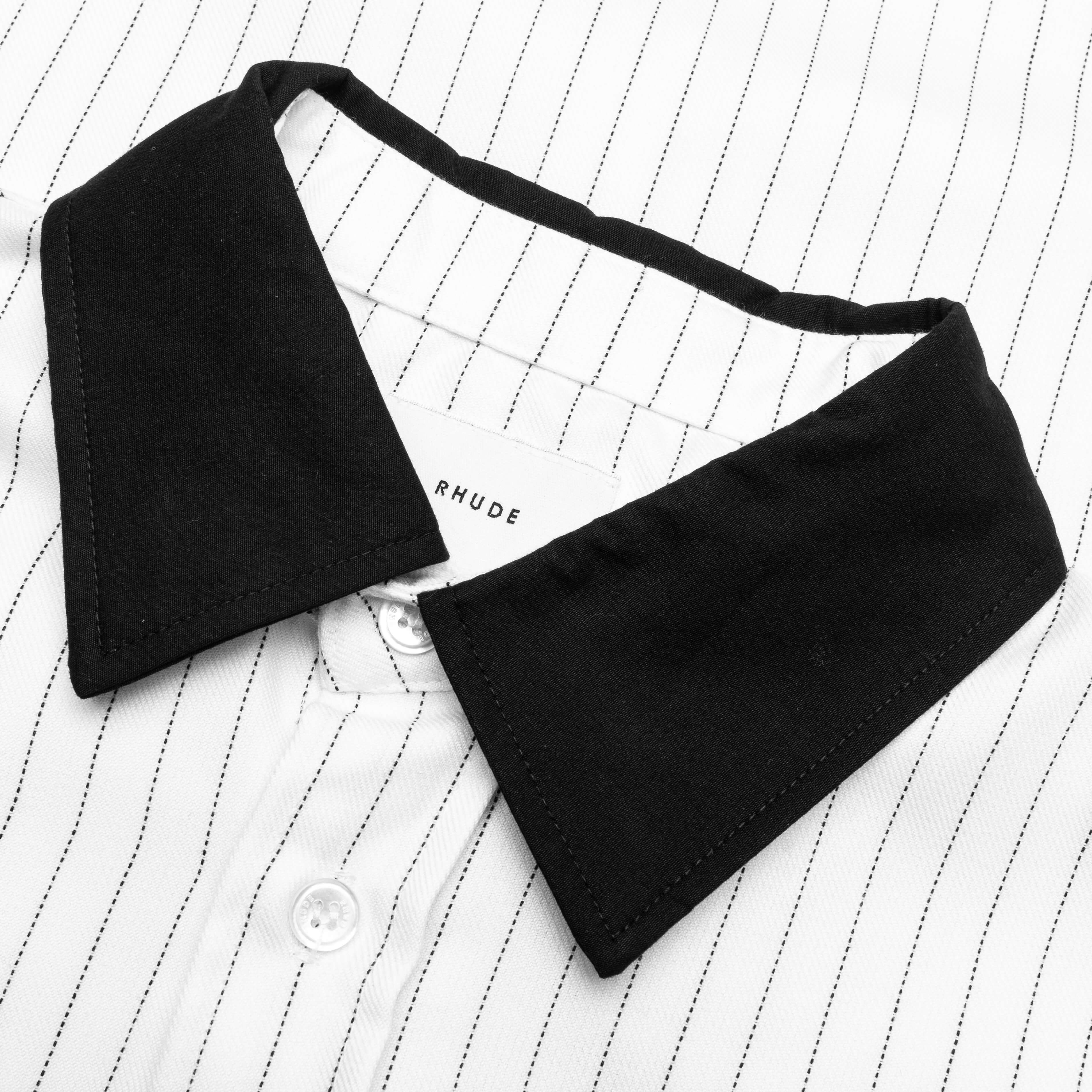 Twill Stripe Mechanic Shirt White Black