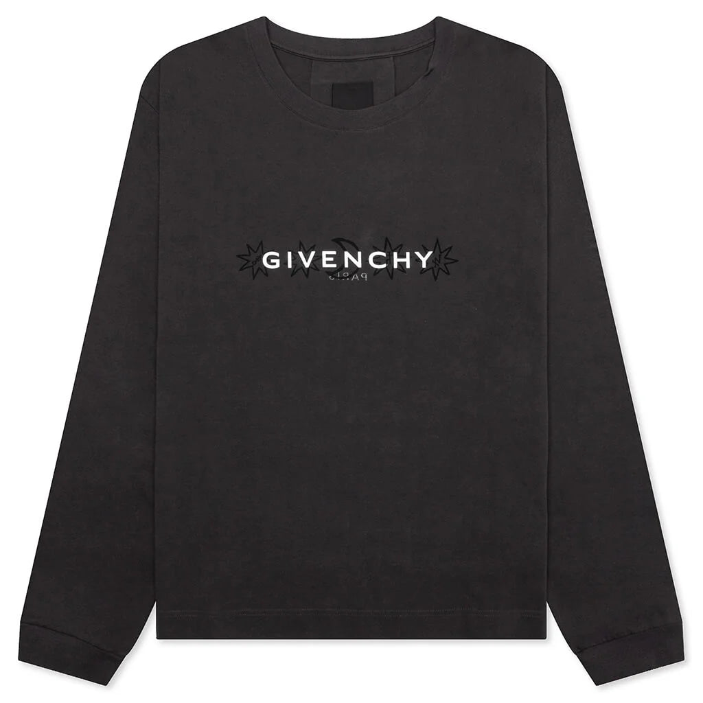 Tarot Print Boxy Fit Long Sleeve T Shirt Rosewood