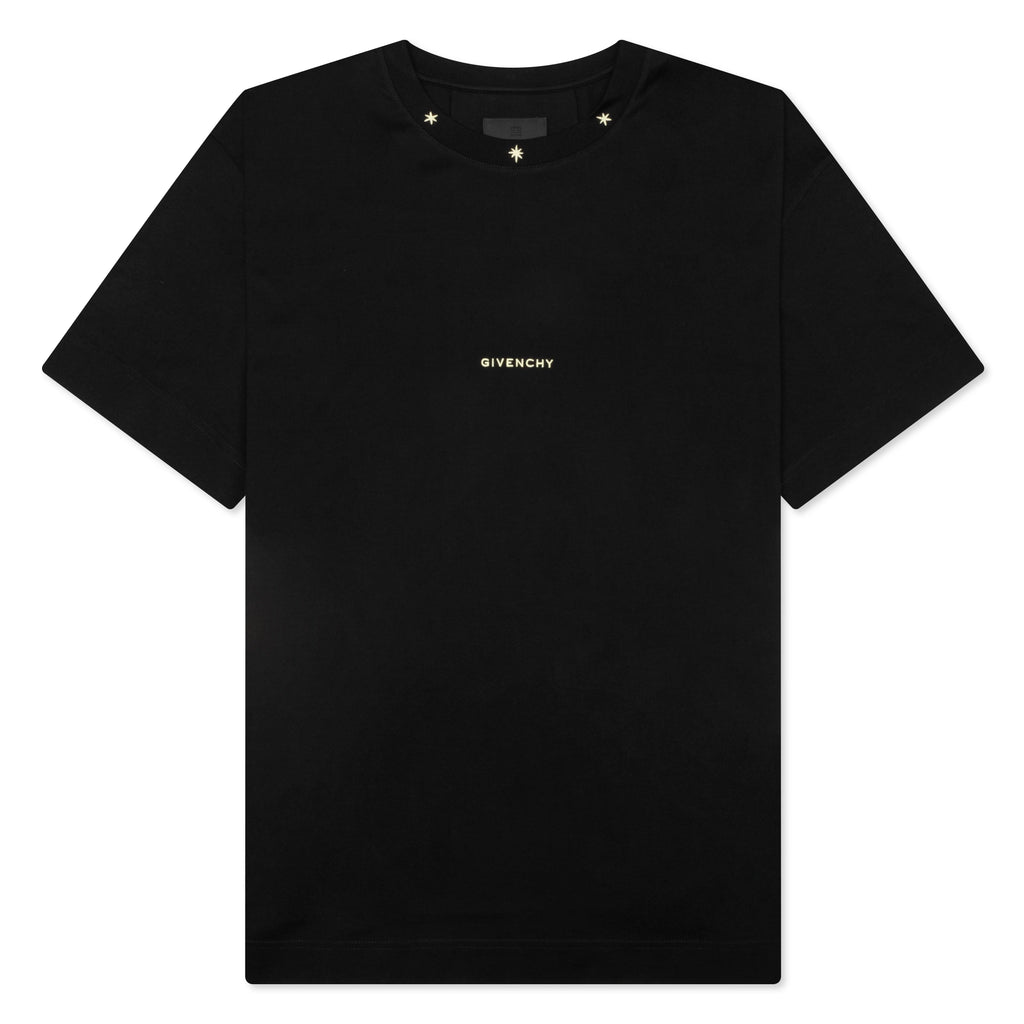 Star Print Standard T Shirt Black