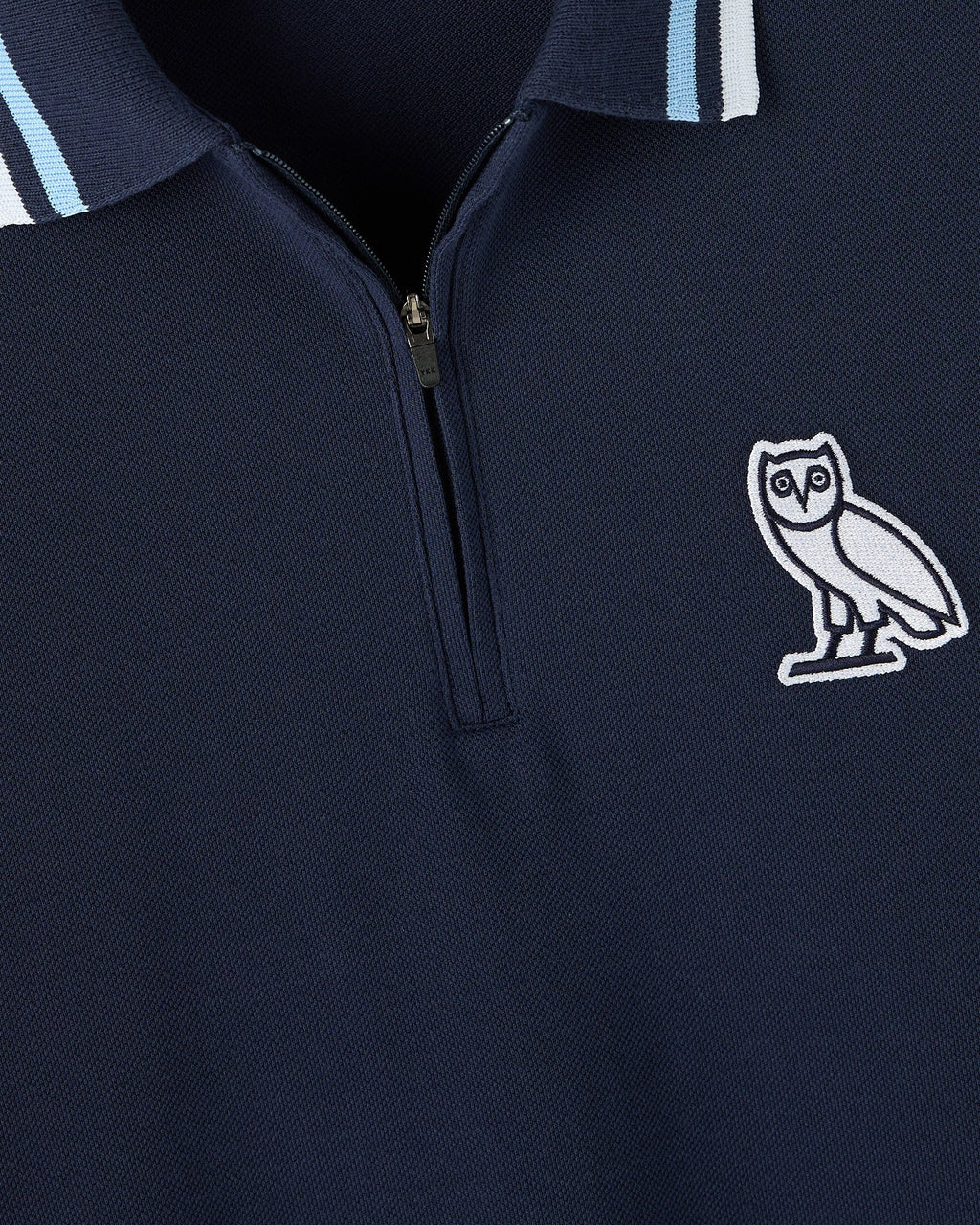 Quarter Zip Short Sleeve Polo Navy