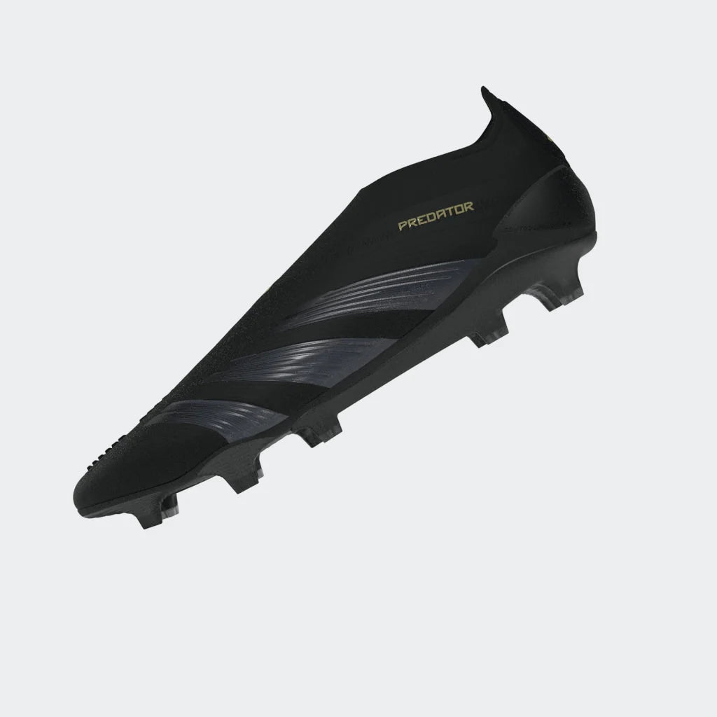 adidas Predator Elite Laceless FG Laceless Firm Ground Soccer Cleats Black Carbon Gold Metallic