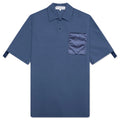 Quilted Pocket Polo Top Light Indigo