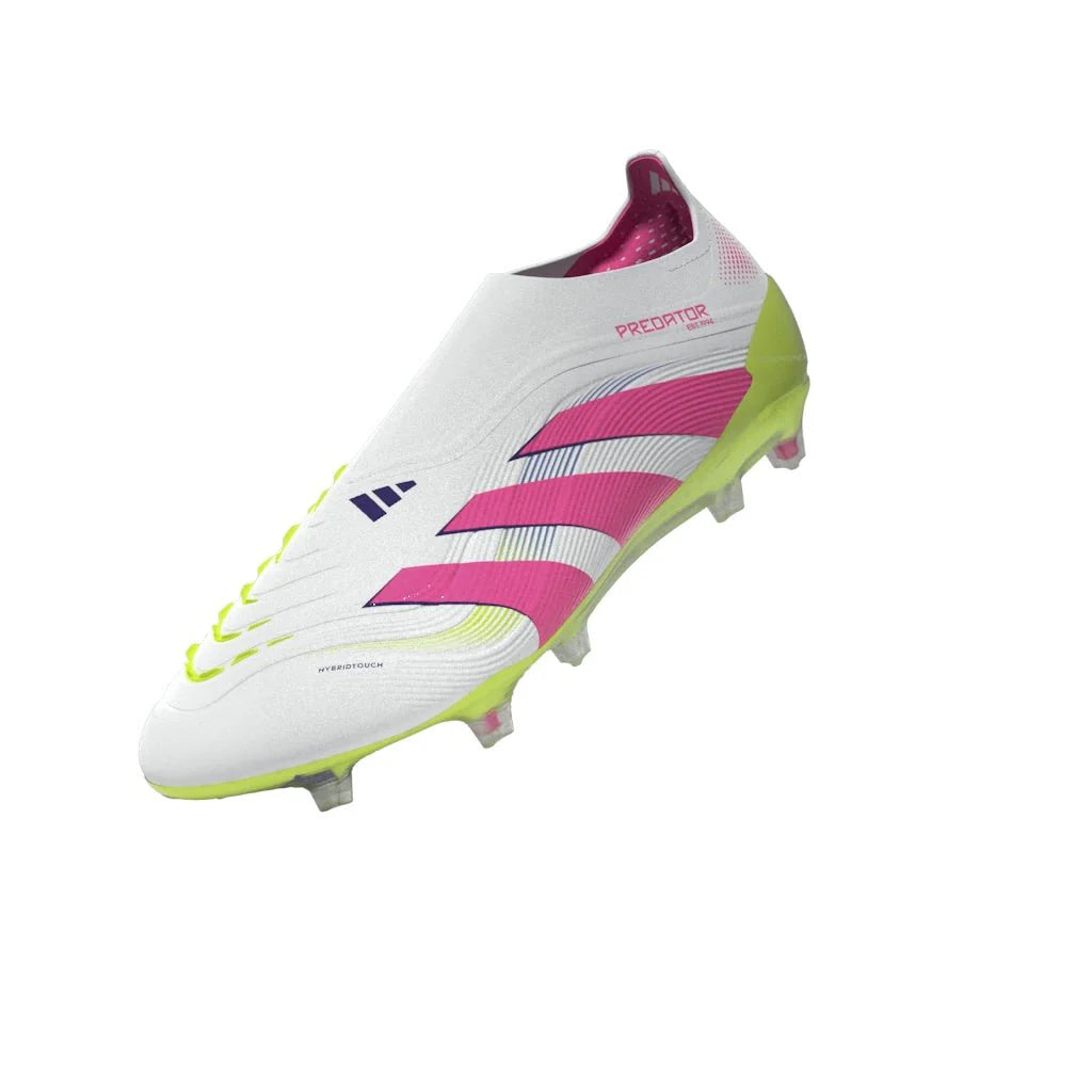 adidas Predator Elite Laceless FG Laceless Firm Ground Soccer Cleats White Lucid Pink Lucid Lemon
