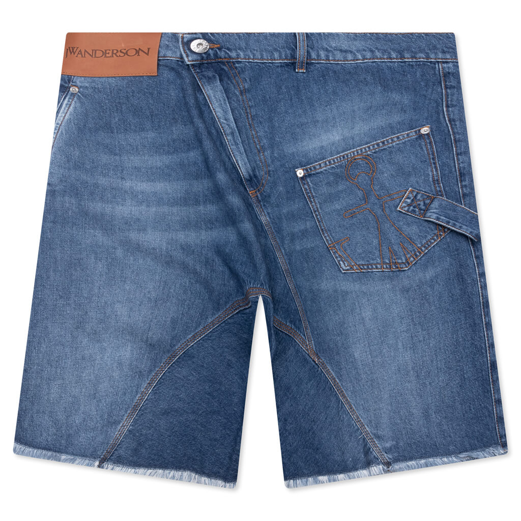 Twisted Workwear Shorts Light Blue Denim