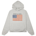 USA Flag Hoodie Heather Grey Black