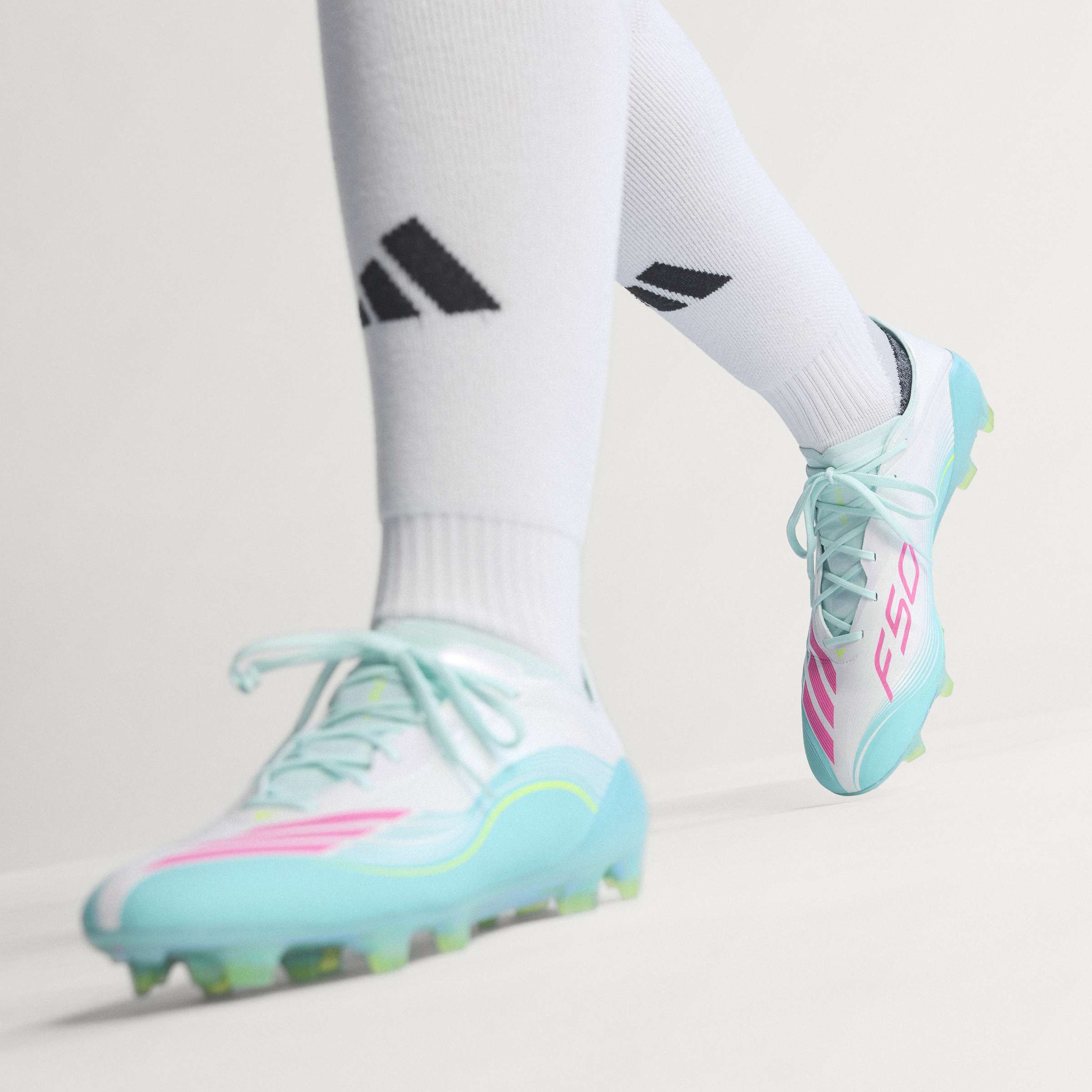 adidas F50 Messi Elite FG Firm Ground Mens Soccer Cleats White Pink Aqua