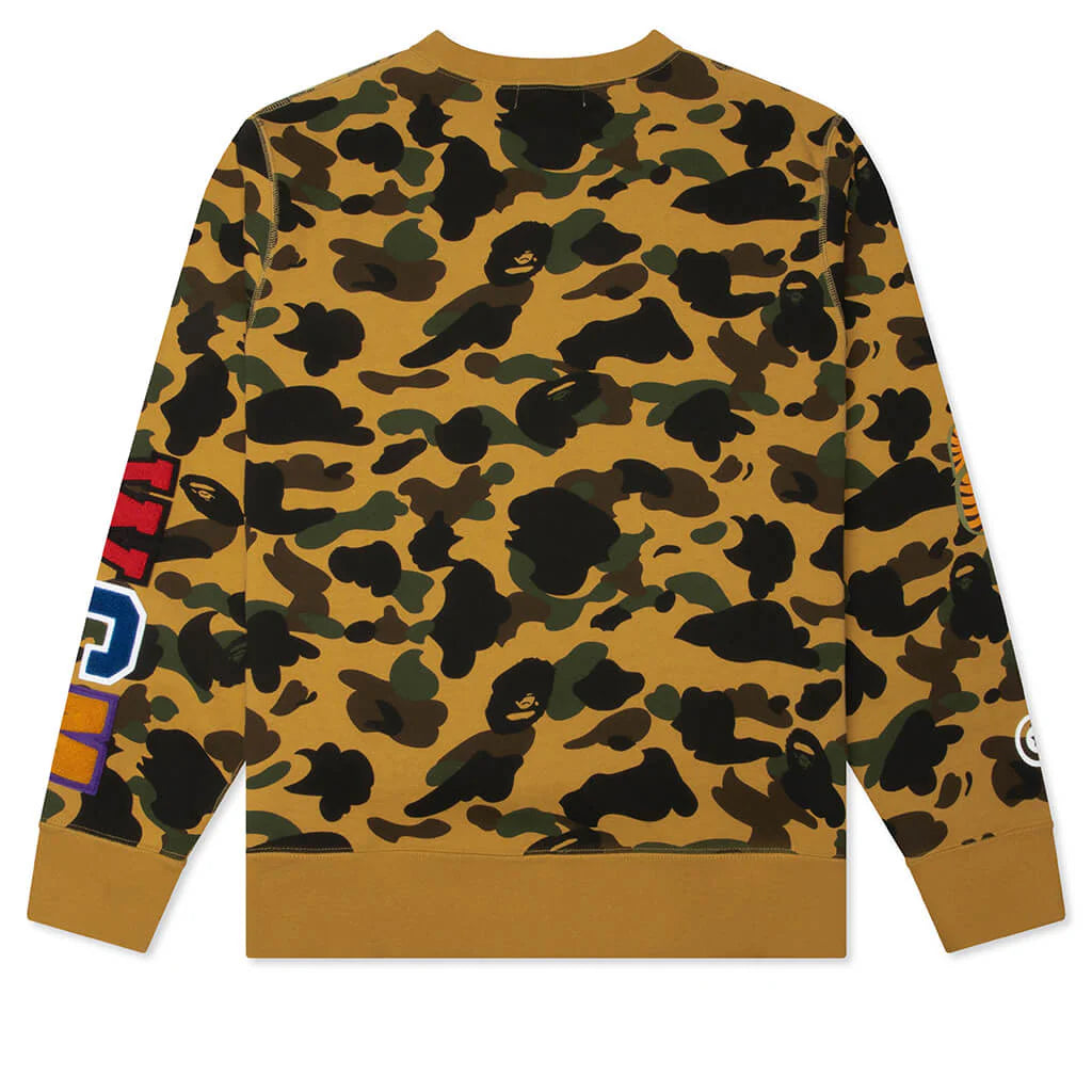 1st Camo Shark Crewneck Sweatshirt Yellow