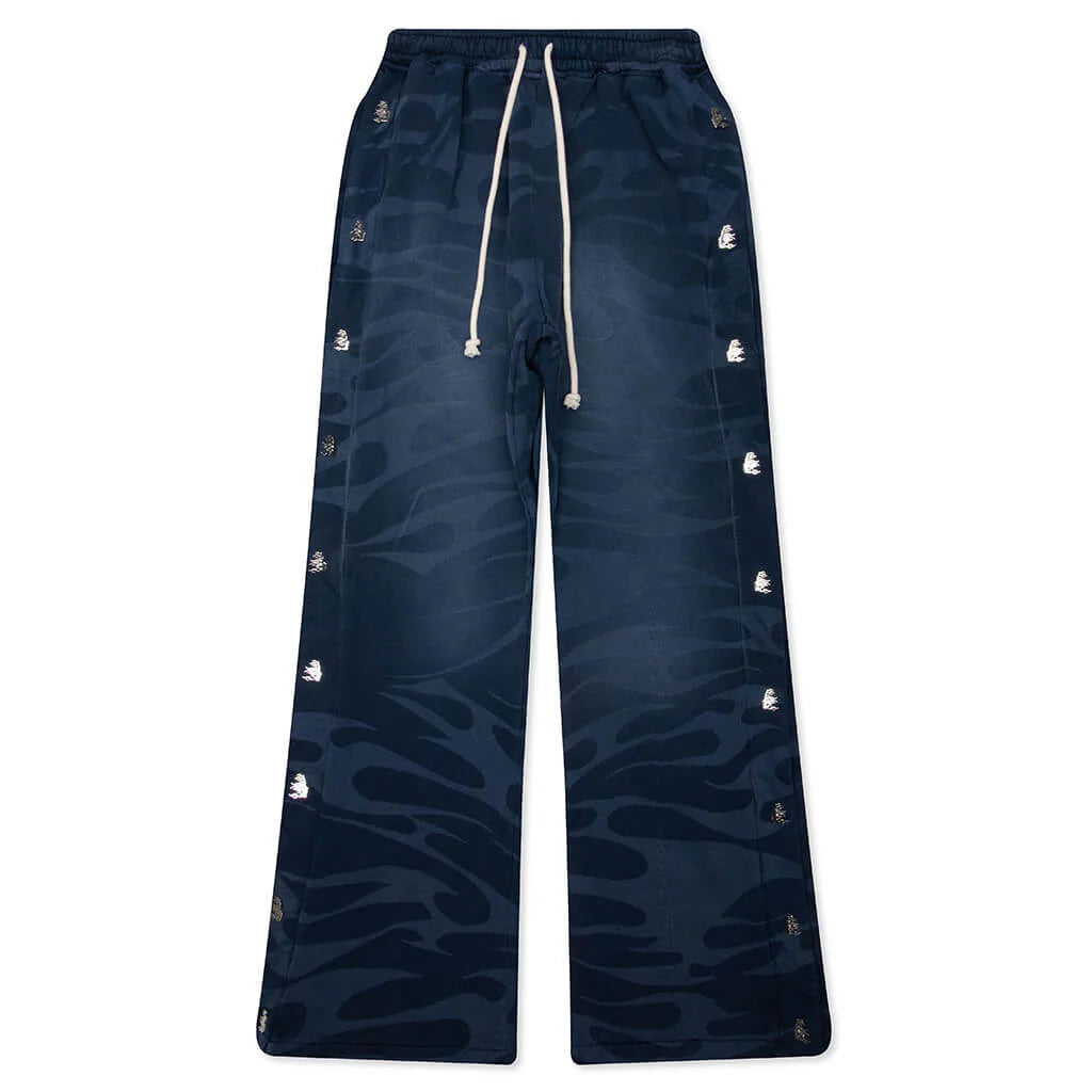 Snap Sweatpants with Flame Black