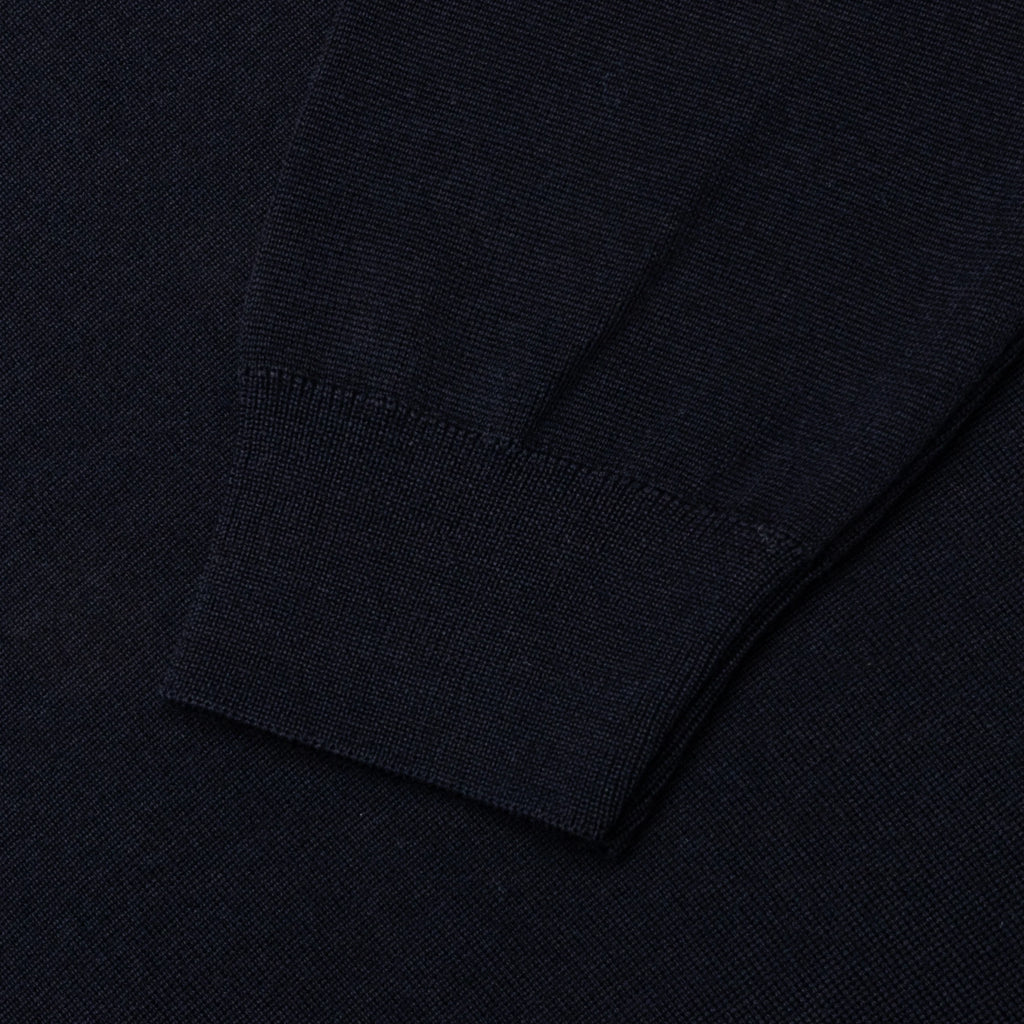 Flower Blob Knitted Polo Shirt Midnight Blue