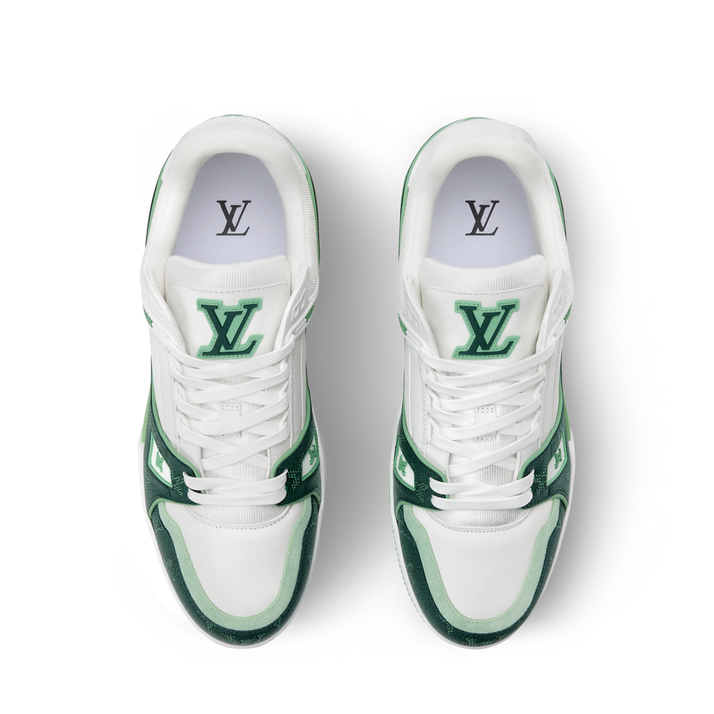 Louis Vuitton LV Trainer Sneaker Denim Monogram green